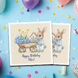 Guardanapo De Papel Nome personalizado Bunny com Festa de aniversário