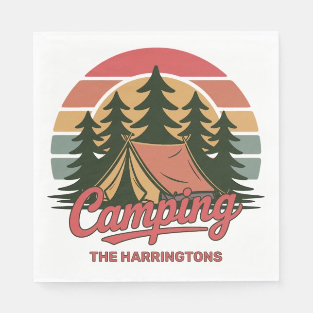 Guardanapo De Papel Nome Personalizado Camping (Frente)