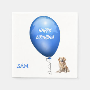 Guardanapo De Papel Nome Personalizado Cão Foto Aniversário Napkins