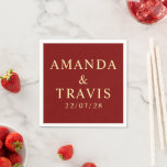 Guardanapo De Papel Nome Personalizado Casamento Mínimo Moderno Simple<br><div class="desc">Nome Personalizado Simples Documento Moderno Mínimo de Casamento Napkins.</div>