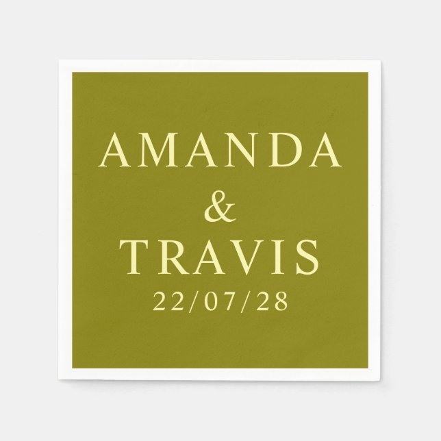 Guardanapo De Papel Nome Personalizado Casamento Mínimo Moderno Simple (Frente)