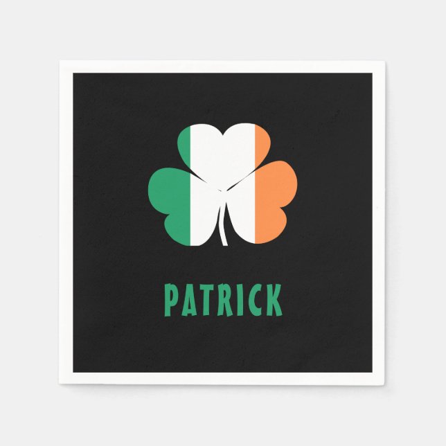 Guardanapo De Papel Nome Personalizado Celtic Ireland Shamrock Irish F (Frente)