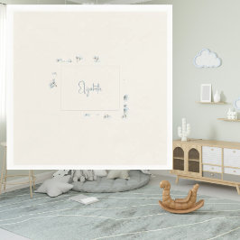 Guardanapo De Papel Nome Personalizado Chá de fraldas Azul Floral Crem