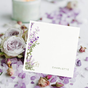 Guardanapo De Papel Nome Personalizado Chá de Lavanda verde