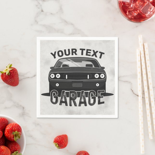 Guardanapo De Papel Nome Personalizado Clássico Musculatura Garage Ret (Insitu)