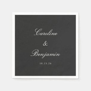 Guardanapo De Papel Nome Personalizado Clássico Preto Letra Elegante C