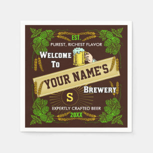 Guardanapo De Papel Nome Personalizado da Cerveja Brewery  Saltos Bar