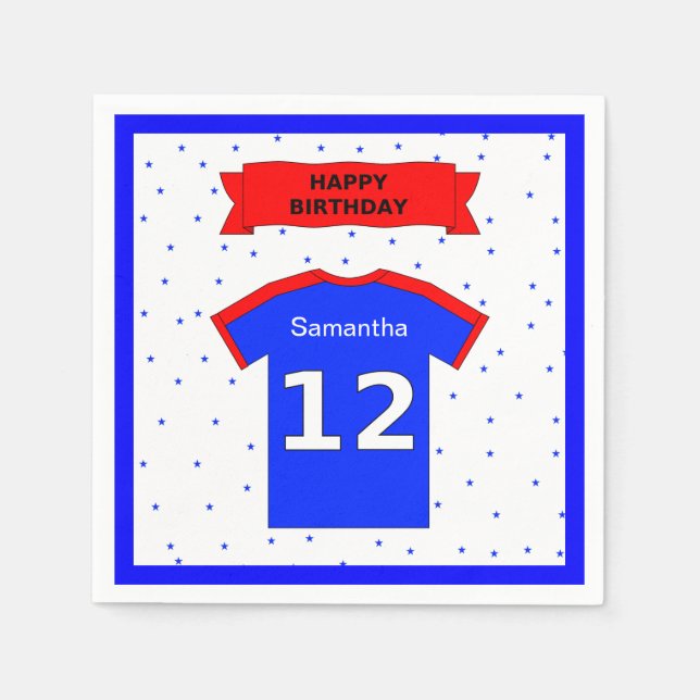 Guardanapo De Papel nome personalizado da festa de aniversário 12 (Frente)