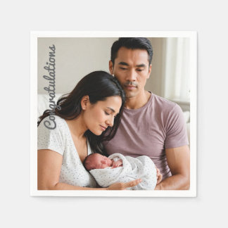 Guardanapo De Papel Nome personalizado da foto de recém-nascido do beb