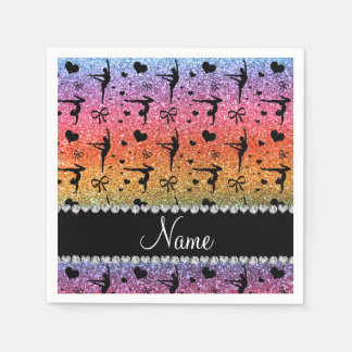 Guardanapo De Papel Nome personalizado da ginástica do arco-íris
