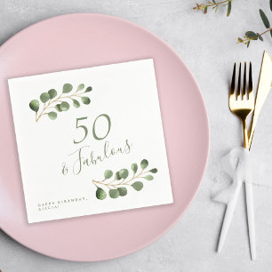 Guardanapo De Papel nome personalizado de 50 anos de idade elegante 
