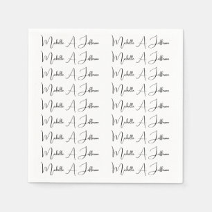 Guardanapo De Papel Nome Personalizado de Tendência Criativa de Caligr