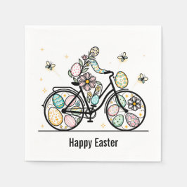 Guardanapo De Papel Nome Personalizado Design de Bicicleta de Páscoa