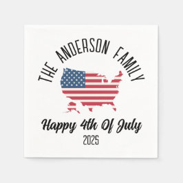 Guardanapo De Papel Nome Personalizado do Dia da Independência em 4 de