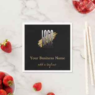 Guardanapo De Papel Nome personalizado do logotipo comercial preto edi