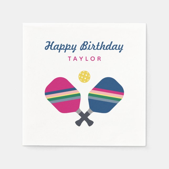 Guardanapo De Papel Nome Personalizado do Partido de Pickleball Napkin (Frente)