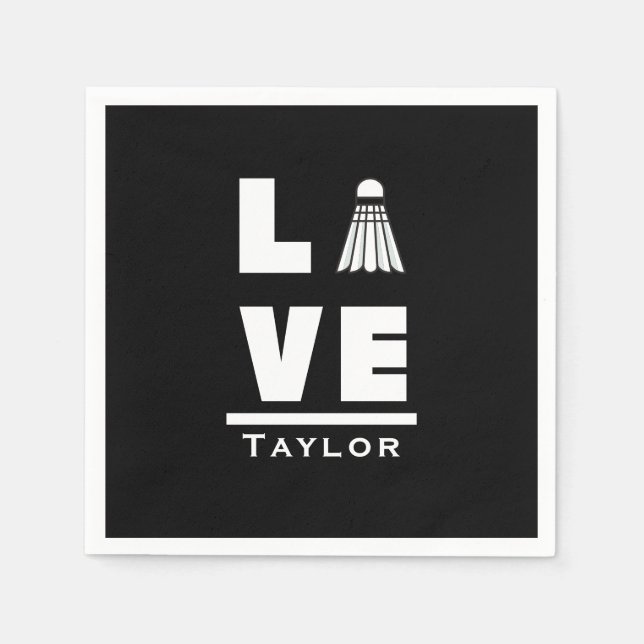 Guardanapo De Papel Nome Personalizado Do Ventilador Do Badminton Spor (Frente)