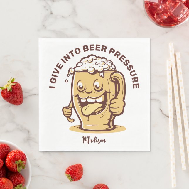 Guardanapo De Papel Nome Personalizado Engraçado e Cerveja de Texto (Insitu)