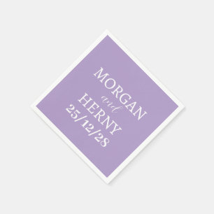 GUARDANAPO DE PAPEL NOME PERSONALIZADO ESTILOSO MODERNO CASAMENTO ROXO