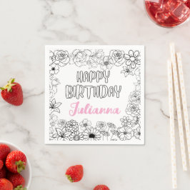 Guardanapo De Papel Nome Personalizado Froral Napkins
