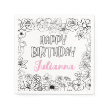 Nome Personalizado Froral Napkins