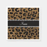 Nome personalizado glitter cheetah impressão
