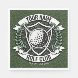 Guardanapo De Papel Nome Personalizado Golfer Golf Club Turf Clubhouse