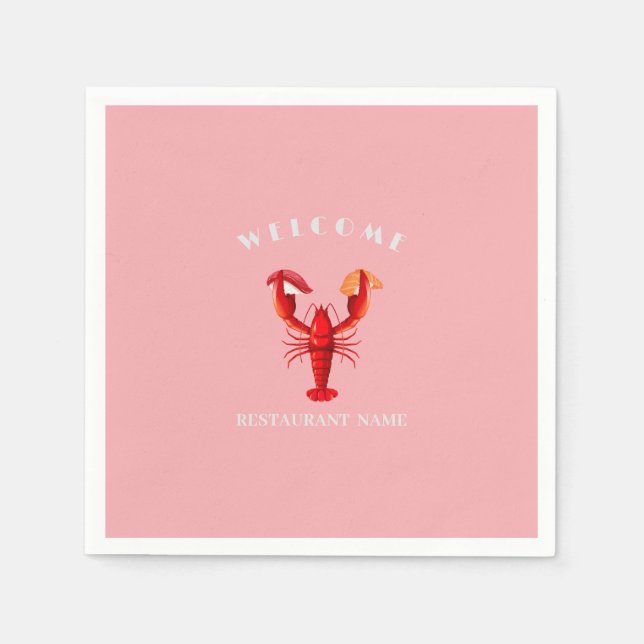 Guardanapo De Papel Nome personalizado Lobster sushi de boas-vindas (Frente)