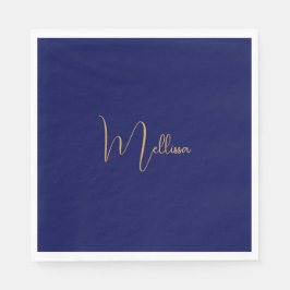 Guardanapo De Papel Nome personalizado minimalista azul