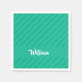 Guardanapo De Papel Nome personalizado plástico diagonal verde texturi