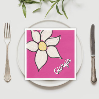 Guardanapo De Papel Nome Personalizado Whimsical Daisy Floral Chá de B