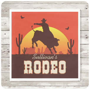 Guardanapo De Papel NOME Personalizável Bull - Bull Rider Rodeo Ociden