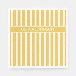 Guardanapo De Papel Nome Personalizável em Faixa Amarela de Verão