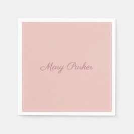 Guardanapo De Papel Nome profissional simples de Rosa Dourado