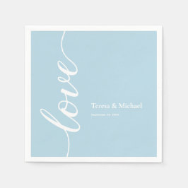 Guardanapo De Papel Nomes azuis personalizados Dusty Script de amor