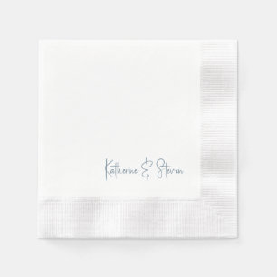 Guardanapo De Papel Nomes Cunhados Casamento Azul Roteiro Personalizad