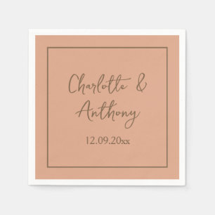 Guardanapo De Papel Nomes de Caligrafia Criativa de Casamento Data