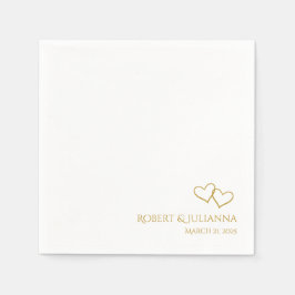 Guardanapo De Papel Nomes de casais data corações de ouro partido mode