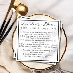 Guardanapo De Papel Nomes de casal de fatos divertidos modernos e simp<br><div class="desc">Guardanapos de casal "Fatos divertidos" simples, porém modernos. Perfeito para chás de panela ou casamentos. Esta é uma ótima maneira de dar aos seus convidados uma prévia sobre o casal e tornar o casamento ou decoração do chá de panela divertido. Com fonte de letra cursiva e fonte de letra bloco...</div>