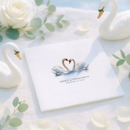 Guardanapo De Papel Nomes de Cisnes Elegantes Data do Casamento