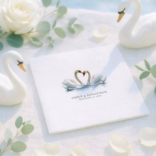Guardanapo De Papel Nomes de Cisnes Elegantes Data do Casamento