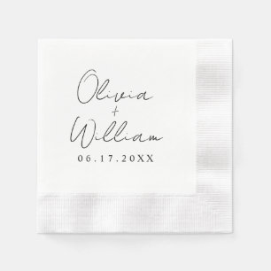 Guardanapo De Papel Nomes de Grupo de Brilho de Script Minimalistas