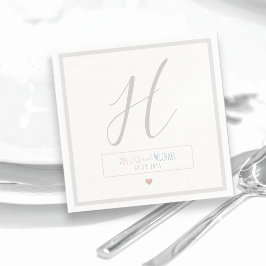Guardanapo De Papel nomes de noivas no casamento branco chic