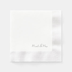 Guardanapo De Papel Nomes de Script Moderno Brancos, Simples
