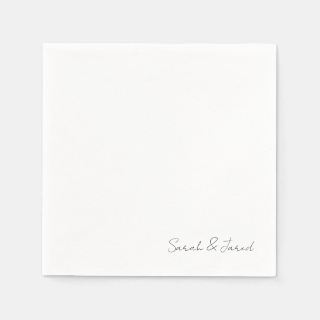 Guardanapo De Papel Nomes de Script Simplesmente Elegantes Cocktail de (Frente)
