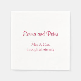 Guardanapo De Papel Nomes de texto magenta e data "por toda a eternida