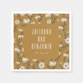 Guardanapo De Papel Nomes Florais de Casamento Boho de Margarida Doura