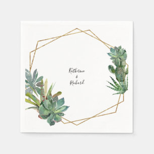 Guardanapo De Papel Nomes Geométricos Modernos De Casamentos Cactus C