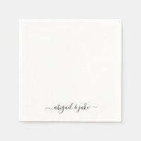 Nomes personalizados elegantes Casamentos Napkins