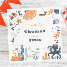 Nórdico Sob o Mar aniversário de criança das criat